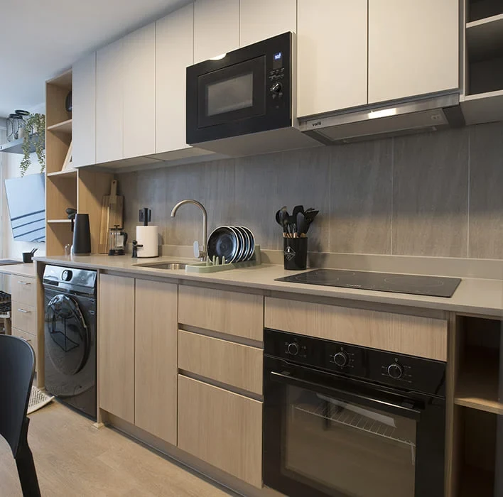 Cocina de departamento de 2 dormitorios en Edificio Mood